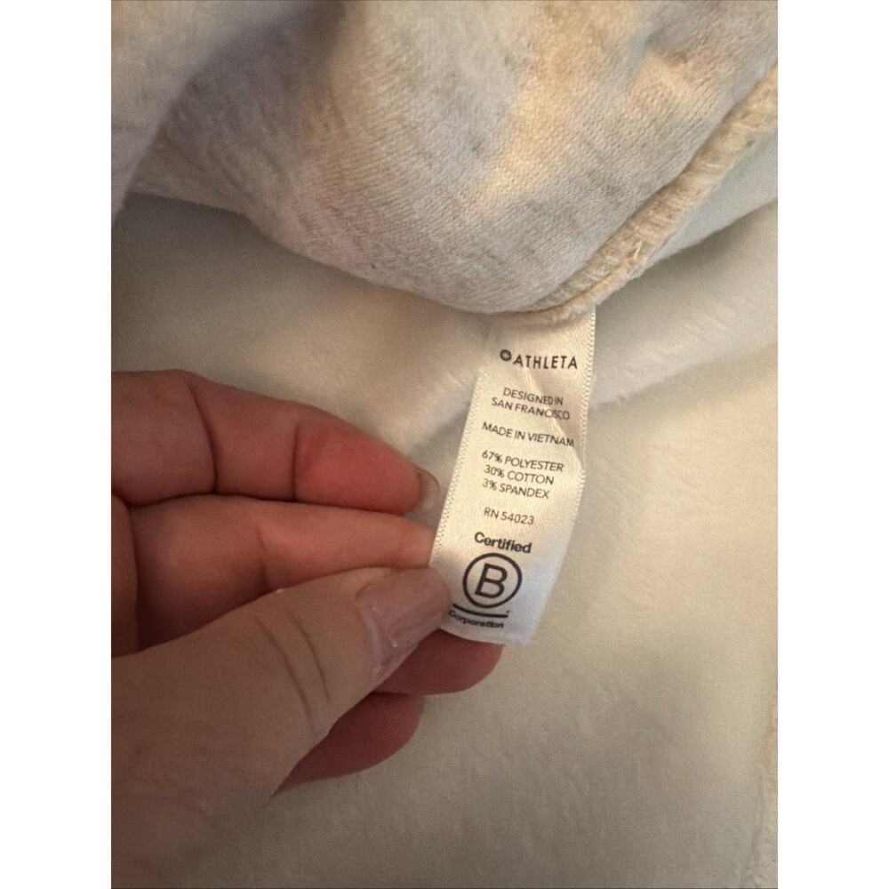 Athleta Ivory Cozy Karma Asym Pullover Size Small Oatmeal Heather - Picture 5 of 6